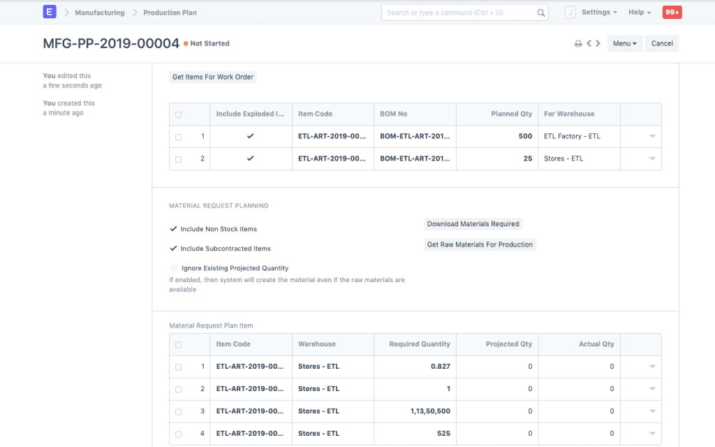 ArkayERP Material Resource Planning (MRP)